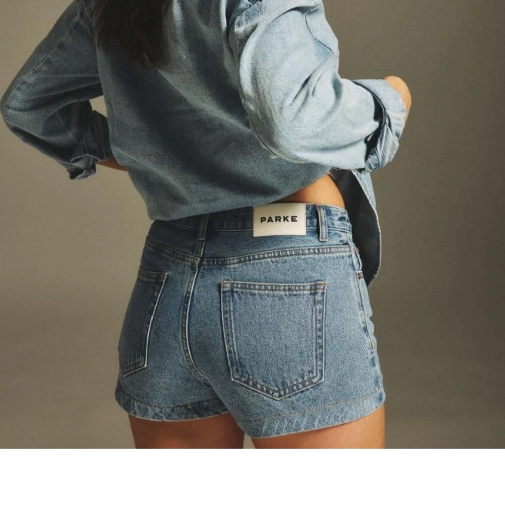 Parke denim mini shorts